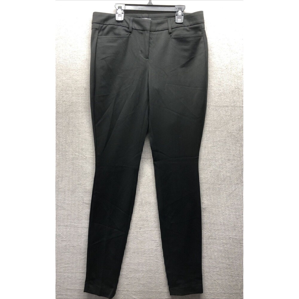 Express Women’s Skinny Stretch Pants 8 Black Back Zip Hem Career Office Sleek